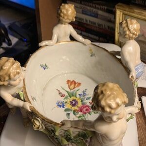 Vintage Schierholz German Floral Porcelain Centerpiece Bowl